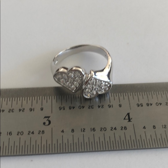 ADI Sterling Silver CZ 925 Size 8 Hearts Ring - Picture 7 of 8